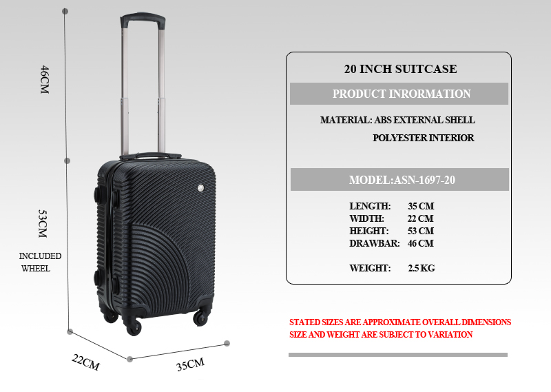 28 inches suitcase in cm