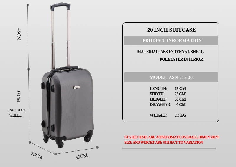 28 inches suitcase in cm